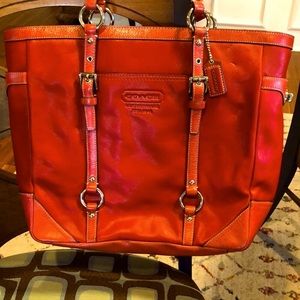 Coach Red Leather Totebag